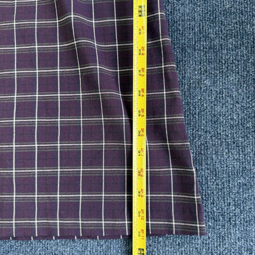 Y2K American Eagle Outfitters Dress Womens 14 Purple Plaid Shift Shirt Short - Picture 8 of 10